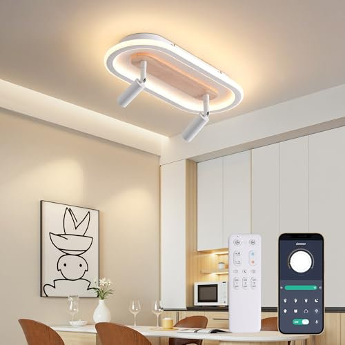 YUEEU Deckenstrahler LED Deckenlampe 350° Wohnzimmerlampe Deckenleuchte Küchenlampe Modern Esszimmerlampe 2 Flammig Deckenleuchten Strahler Deckenspot für Küche Schlafzimmer
