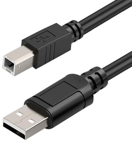 Cable USB B MIDI para Instrumentos 1.8M, Cable Usb A a Usb B, Cable Impresora Usb 2.0 Tipo A a Tipo B, Compatible para Canon, Brother, Escáner, Controlador Midi, Grabación Interfaz de Audio