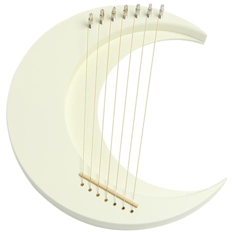 Teksome Lyra-Harfe-Musikinstrument, Lyra-Harfe | Hölzerne Mond-Lyra-Harfe | 7-saitiges Lyre-Klavier | Tragbares Musikinstrument, harfeninstrument für Musikliebhaber und Kinder