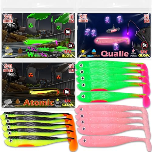 Paradox Fishing Gummifische 7,5cm 10cm 13cm - Zanderköder Gummifisch Zander Köder Gummifische Set Barschköder Barsch Köder - perfekt für Barsch und Zander