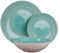 Ma Maison Servizio piatti da Tavola Set 18 Pezzi per 6 Persone - Piatto in Ceramica, 6 Piatti Piani, 6 Piatti da Dessert Frutta, 6 Piatti Fondi, da Tavola - Stoviglie Colorate in Verde Acqua