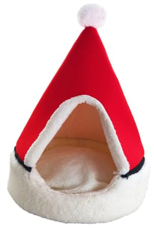 HEMOTON Weihnachtsbaum Katzenhaus Haustiernest Für Kleine Hunde Und Katzen Aus Hochwertigem Material Gemütlich Und Weich Leicht Zu Reinigen Transportieren