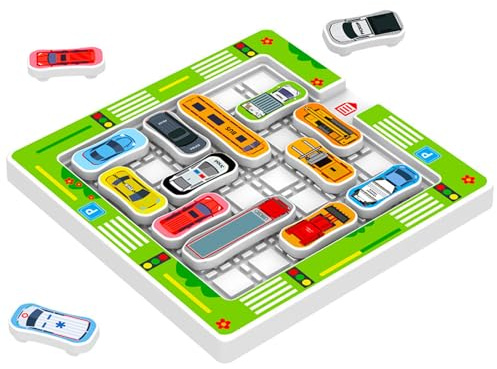 ZhouWei Rush Hour Spiel, Parkspiele, Auto Spielzeug Stauspiel Logikspiel mit 360 Levels, Denken Logik Puzzle Spiele, Brettspiele Kinderspielzeug Familienspiel Reisespiel, für Kinder ab 5 Jahren