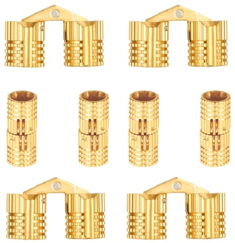 Messing-Scharniere, 8 Stück 10 mm Einbohrscharnier Messing Tonnenscharnier Unsichtbar Verdeckte Kupfer Scharnier Kupfer Unsichtbare Barrel Scharnier Unsichtbares Möbelscharnier Für DIY Geschenkboxen