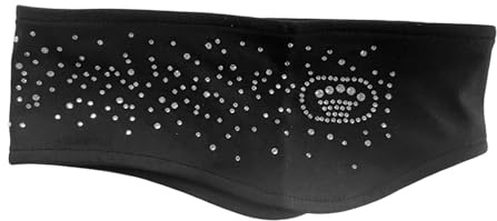 Eiskunstlauf-Stirnband, schweißabsorbierendes Haarband für Sport, leicht & warm für Fitness, Radfahren, Gymnastik, Fußball- Schwarz