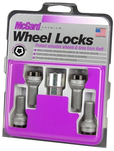 McGard 28374 Black Bolt Lock Radius Seat (M14X1.5 Thread Size) - Set of 4, 4 Locks / 1 Key