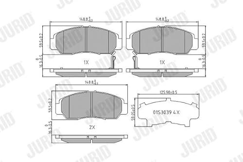 Jurid 572449J Brake Pad Set, disc brake pad set (4 Parts)