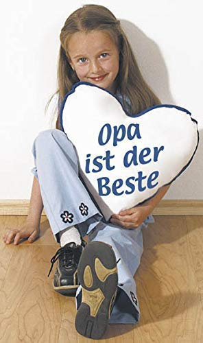 Fan-O-Menal Kissen Herzkissen - Opa ist der Beste - 11339 - Kuschelkissen Zierkissen
