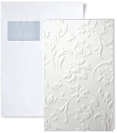 1 MUSTERSTÜCK S-13473 WallFace FLORAL WHITE Leather Collection Wandverkleidung MUSTER in ca. DIN A5 Größe