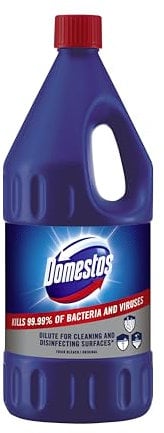 Domestos Original Thick Bleach disinfectant that eliminates 99.99% of bacteria and viruses* unstoppable strength 2 L