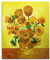 Fokenzary Peinture à l'huile sur toile sur toile Vincent Van Gogh Décor de mur de reproduction de tournesols classique encadré prêt à accrocher