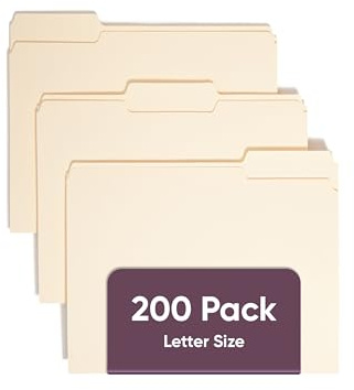 Smead File Folders Letter Sized, 1/3-Cut Tab, Assorted Positions, Letter Size Manila Folders, 200 Per Box
