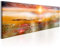 decomonkey Bilder Abstrakt 120x40 cm 1 Teilig Leinwandbilder Bild auf Leinwand Vlies Wandbild Kunstdruck Wanddeko Wand Wohnzimmer Wanddekoration Deko Sonne Kunst Sonnenuntergang