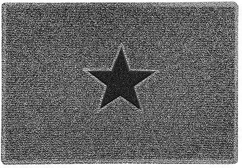 Nicoman STAR Door Mat|Entrance Barrier Dirt-Trapper Floor Mat|Patio Garden Conservatory Doormat|Indoor Outdoor Matt|Charcoal with Black Star, Large 90x60cm/3x2ft