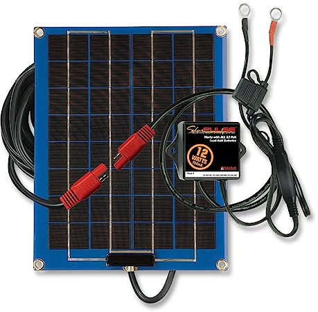 PulseTech SolarPulse SP-12 Solar Battery Charger Maintainer, 12 Watt, Blue