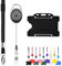 Trio Schwarz Ausweishülle Namenschilder mit Schlüsselbänder Kartenhalter aus Plastik Ausweishalter Schlüsselanhänger Set Schlüsselring Retractable Reel mit Yoyo Clip ID Card Holder Abzeichen 1pc