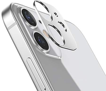 NOKOER Caméra Protecteur pour iPhone 12, [2 Pack] Caméra Lentille Anneau de Protection, Matériau en Métal de Haute Qualité[Ultra-Mince] iPhone 12 Camera Protection - Argent
