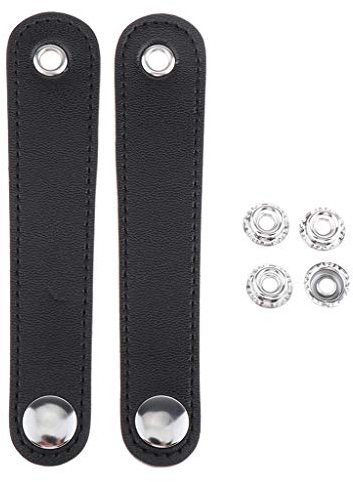 T TOOYFUL Balghalter, Balgverschluss für Akkordeon, PU, Schwarzer Balgriemen, Mittenabstand 11,4 cm