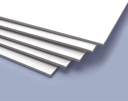 Materia Prima Pannello Espanso per Modelli, Segnaletica e Supporti. Cartone in Schiuma per Artigianato. Foglio di Polistirene Facile da Tagliare. Pannello in Schiuma Multiuso. Bianco, 50 x 70 cm 2 mm.