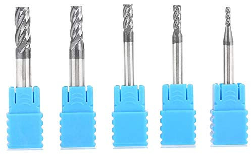 Jeanoko 8pcs Carbide End Mill Tungsten Steel Milling Cutter 4 Flutes Carbide End Mill Set Cutter Tool Kit 2-12mm