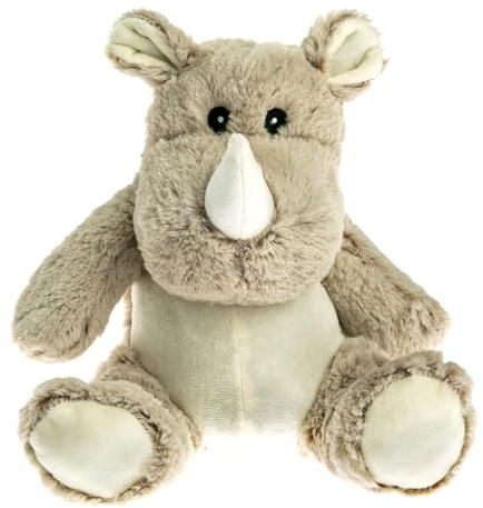 Pelucho - Bouillotte Peluche Rhino - Bien-Être, Chaleur et Douceur - Micro-Ondable - Grains de Blé et Fleurs de Lavande - Fabriquée en France