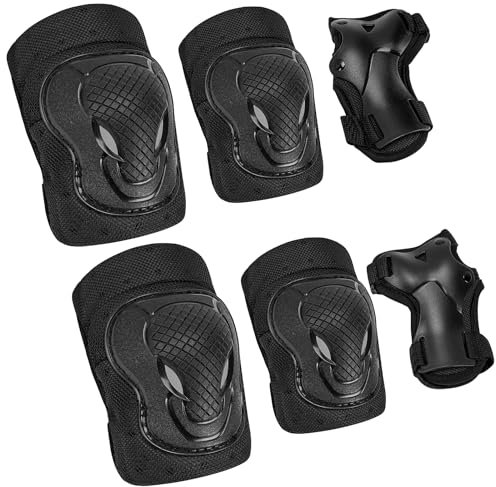 Adult/Youth/Kids Knee Pads Elbow Pads Wrist Guards Set for Roller Skates Cycling BMX Bike Skateboard Inline Skatings Scooternline Skatings Scooter Riding Outdoor Extreme Sports