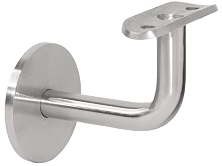 PRIOstahl Handlaufhalter Handlauf Wandhalter Handlaufstütze - 1 x Handlaufträger an Rundrohr Ø 42,4 mm zum Anschrauben Flach an die Wand für M8 Stockschraube für Geländer aus Edelstahl V2A