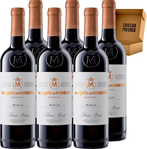 Marques de Murrieta Rva - Envío 24 H - Caja 6 Botellas Regalo Vino - Finca Ygay - Vino Tinto Rioja - Reserva - Seleccionado y enviado en caja con protección por Cosecha Privada -