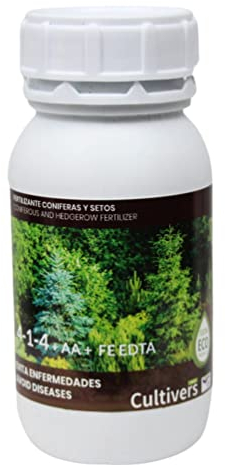 CULTIVERS Organischer Flüssigdünger für Koniferen und Hecken 250 ml natürlicher Dünger. Vermeiden Sie Krankheiten, kräftige Sträucher und grüneres Laub