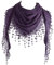 GFM® Dreieckstuch aus Jersey mit Spitze und Quasten (Tri-pln-ghjmn-lila)
