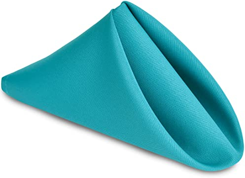 Hiasan Stoffservietten, 6er-Set, 50,8 x 50,8 cm, waschbar, türkis, Dinner-Servietten mit gesäumten Rändern für Restaurant, Hochzeit und Urlaub