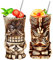 NUACOS Tiki Mugs,Verres de Bar Tiki,Verres Cocktail Ensemble de 2,Bar Accessories,pour décoration de fête Exotique
