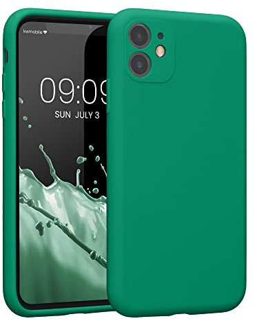 kwmobile Case Compatible with Apple iPhone 11 Case - Slim TPU Silicone Phone Cover - Soft Touch Finish - Emerald Green