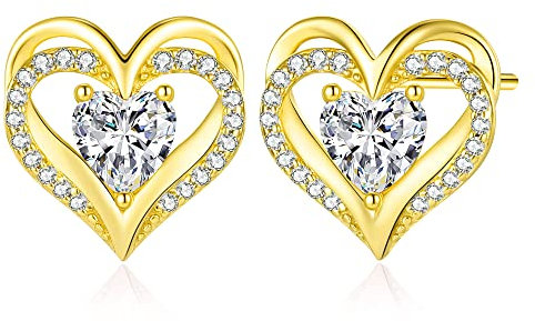 CDE Orecchini da Donna Argento Sterling 925 Placcato, Orecchini Cuore per Gioielli da Donna Gioielli Natale, Regalo Compleanno, Aniversario Regalo di laurea