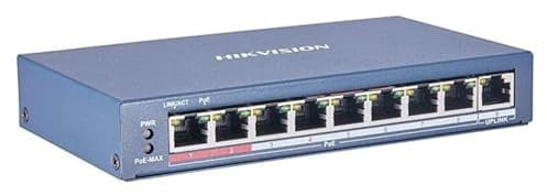 Hikvision - DS-3E0310P-E/M - Nicht verwaltbarer Netzwerk-Switch - 8 10/100M PoE-Anschlüsse + 2 Gigabit RJ45-Anschlüsse - Ohne Lüfter - DS-3E0310P-E/M