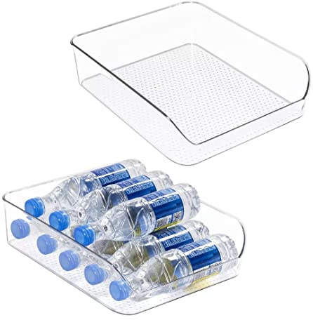 Ettori 2 Pack Water Bottle Organizer Refrigerator Organizer Bins and Clear Storage Bins for Fridge, Freezer, Cabinet, Cupboard, Pantry Shelf, BPA-Free