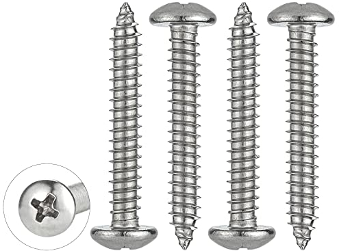 WELLOCKS Vis autotaraudeuses | M6 x 40mm | 30 PCS Kit de vis en acier inoxydable | Tête ronde Pan vis à bois Set de vis à bois | pour la réparation maison travaux du bois intérieur extérieur (D035640)