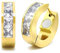 JEROOT Titan Magnettherapie ohrringe für Damen, Creolen Stilvolle runde Ring Magnet Ohrringe aus Sterling mit farblosen Zirkonia-Steinen (3500 gauss) (Gold A)