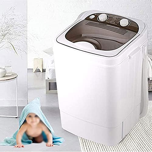 Lavadora portátil 220V 7KG Capacidad Total Lavado y Centrifugado de una Sola Tina Deshidratación U~V Limpieza Profunda Compacto, Azul, marrón, Plateado, Azul, marrón