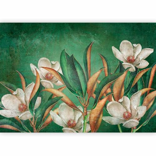 murando Carta da parati Tropicale Natura 400x280 cm Fotomurali in TNT Murale alla moda Decorazione da Muro XXL Poster Gigante Design Carta per pareti Fiori Aspetto concreto verde b-C-10176-a-a
