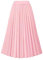 Gothden Frauen Rock Elastische Hohe Taille A-Linie Plissee Casual Täglichen Rock, rose, 36
