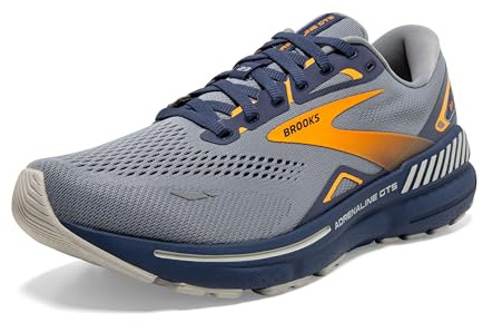 Brooks Herren Adrenaline Gts 23 Sneaker, Grey Crown Blue Orange, 45 EU