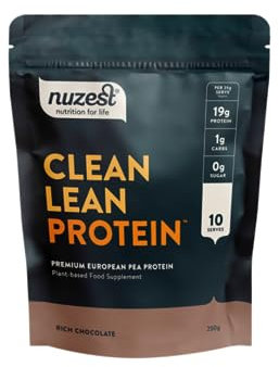 Vegan Protein Powders by Nuzest - Clean Lean Protein - Rich Chocolate - Plant Based Pea Protein Shake - Low Calorie & Low Carb - Gluten Free - Dairy Free - 250g (10 Servings)