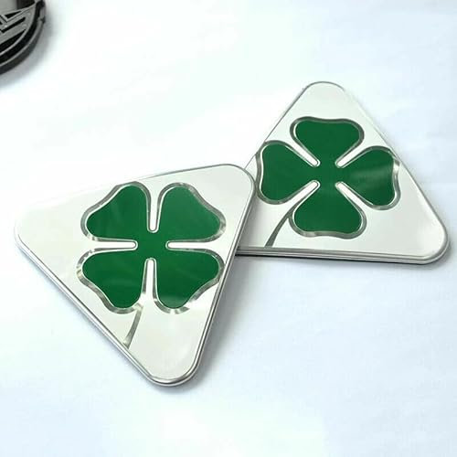 Alfa Romeo Generico Coppia Loghi QV Quadrifoglio Verde 95mm per Giulietta Mito e Mito, Accessorio Decorativo per Automobili Alfa Romeo, Adulti, Unisex