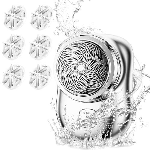 Hojalis Mini Rasierer, Mini Rasierer Herren, Tragbarer Mini Rasierer Herren Elektrisch, Nass- und Trocken Mini Shaver, Usb-Mini-Rasierer, Waterproof Rechargeable für Familien, Reisen (Silber)