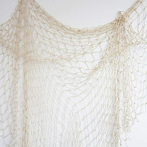 JUOPZKENN Decorative Fishing Net, Thick Thread Cotton Hemp Rope Fishnet Hanging Decorations for Home Backdrop Decoration and Beach Party, Photography Props(#1)
