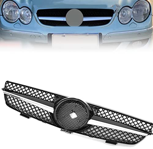 VIDOJI Diamant Stil Frontgrill Auto Frontstoßstange Mesh Oberer Grill Grill Renngrill Für Mercedes Für Benz CLK 320 500 W209 2003-2009
