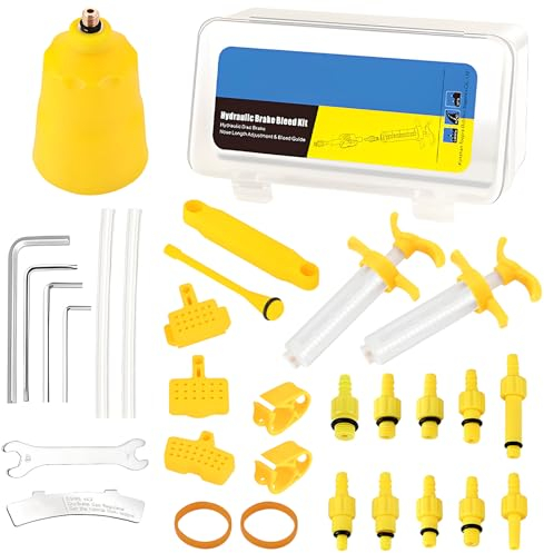 RoserRose Fahrrad bremsen entlüftungskit, Hydraulisches Bremsen-Entlüftungsset für SRAM und andere DOT-Bremssysteme, inklusive Hochleistungs-Bremsflüssigkeit DOT 5.1 120 ml