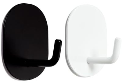 CRrrrJIC Magnetic Hooks,Hanging Coats,Utensils,Refrigerator,Grills,Keys, for Home Kitchen,Attract Magnetic Wreath Hanger for Metal Doors and Surfaces(White&Black, 2psc)
