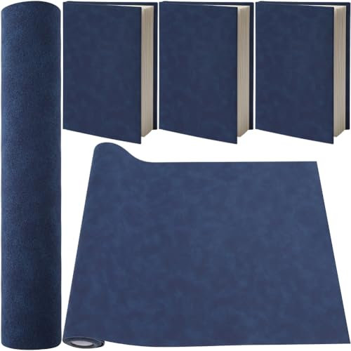 craspire 51 x 11.8 Zoll Buchstoff Wildlederstoff Oberfläche Aus Vliesstoff Dunkelblau Für Bücher Bindung Schutzfolie A4 A8 Buchumschlag Album Scrapbooking DIY Buchtuch Buchbinderbedarf